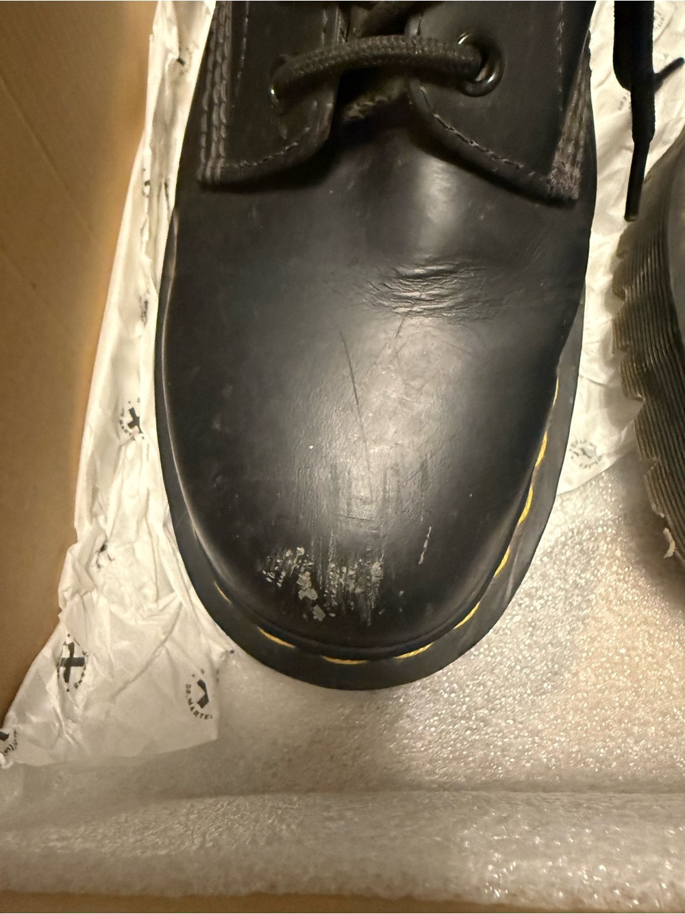 Dr Martens smooth black leather 1460 bex platform lace up boot size 10 - Picture 6 of 8
